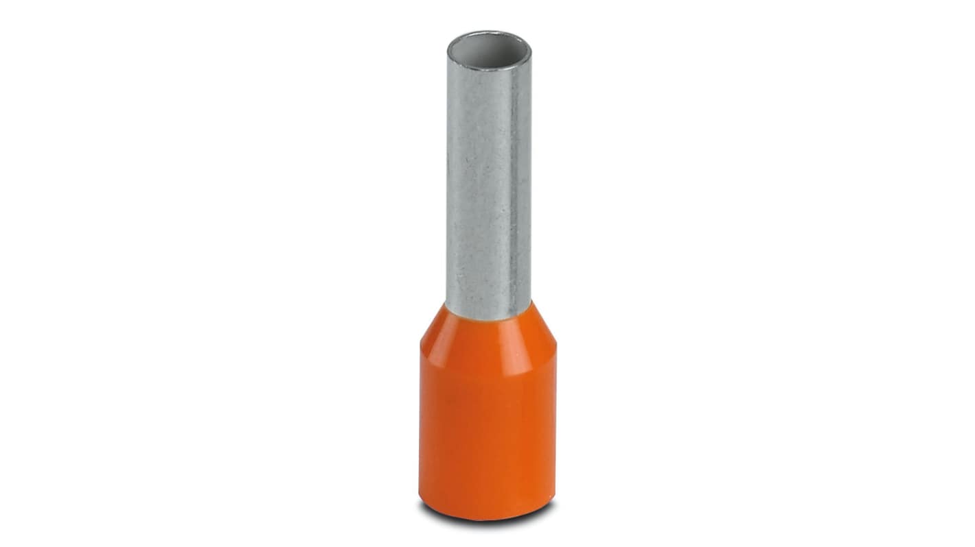 Phoenix Contact, AI6 -18 YE Insulated Crimp Bootlace Ferrule, 18mm Pin Length, 3.6mm Pin Diameter, 6mm² Wire Size,