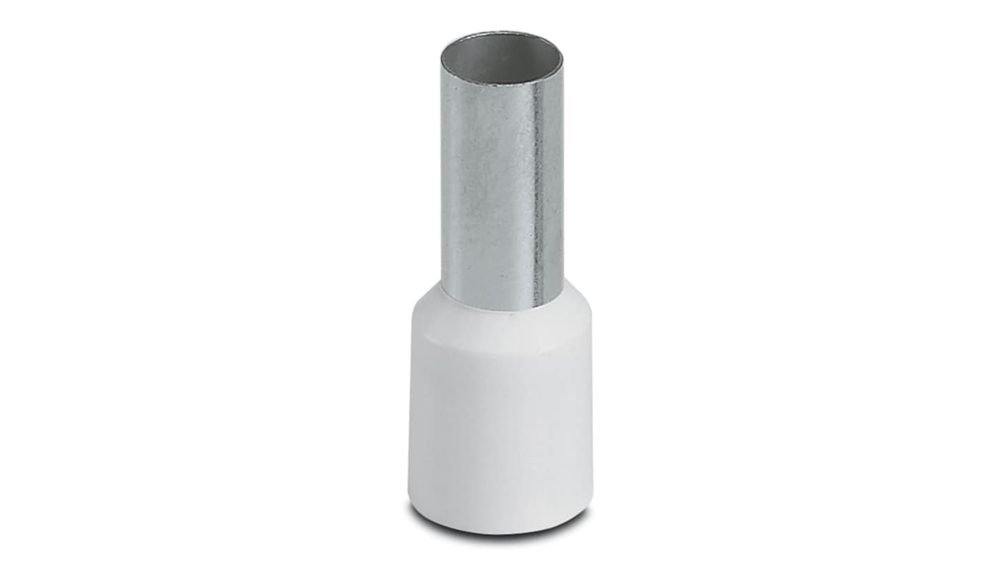 Phoenix Contact, AI Insulated Crimp Bootlace Ferrule, 12mm Pin Length, 6mm Pin Diameter, 16mm² Wire Size, White