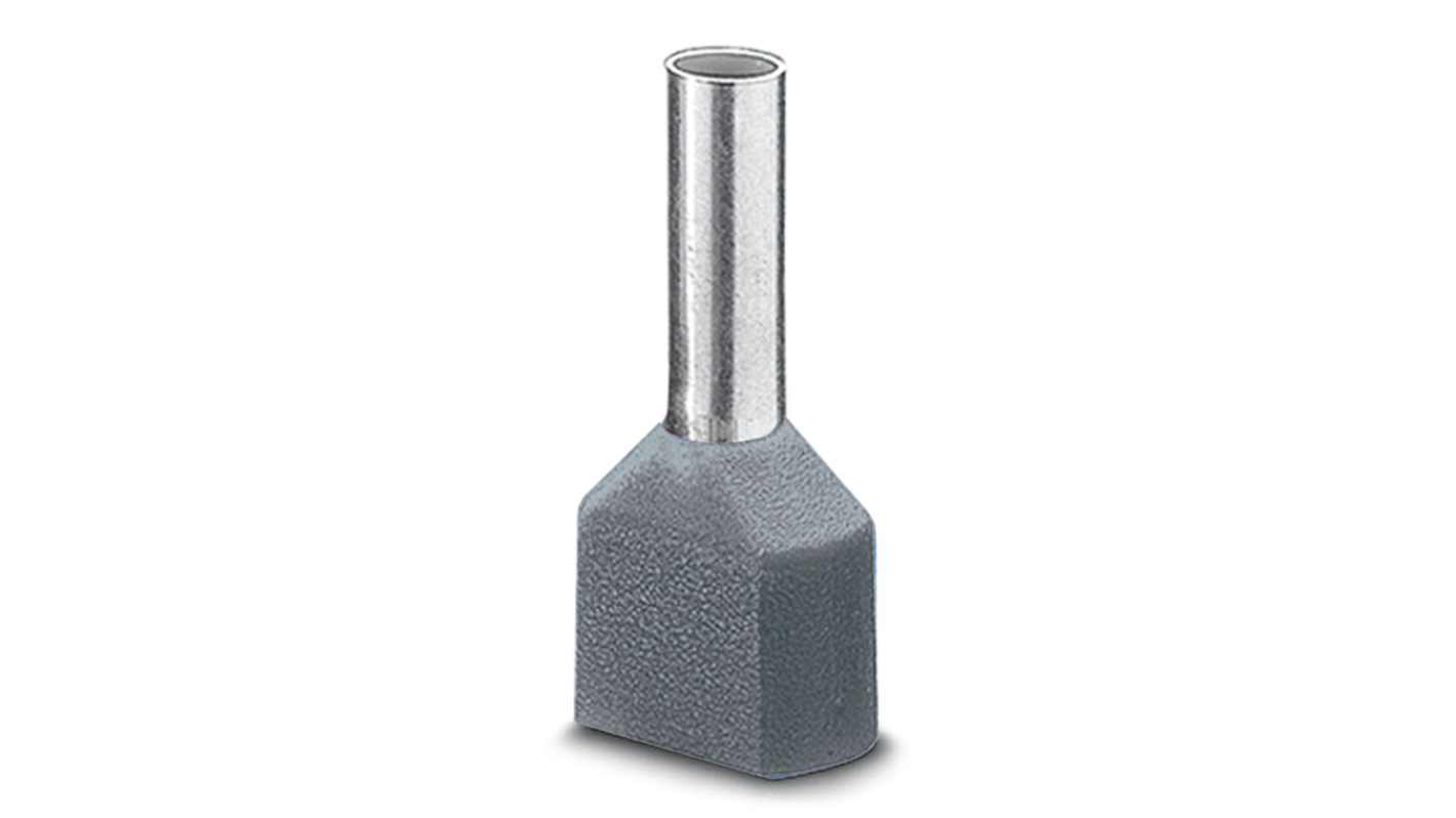 Phoenix Contact, AI-TWIN2X 4 -12 GY Insulated Crimp Bootlace Ferrule, 12mm Pin Length, 3.8mm Pin Diameter, 2 x 4mm²