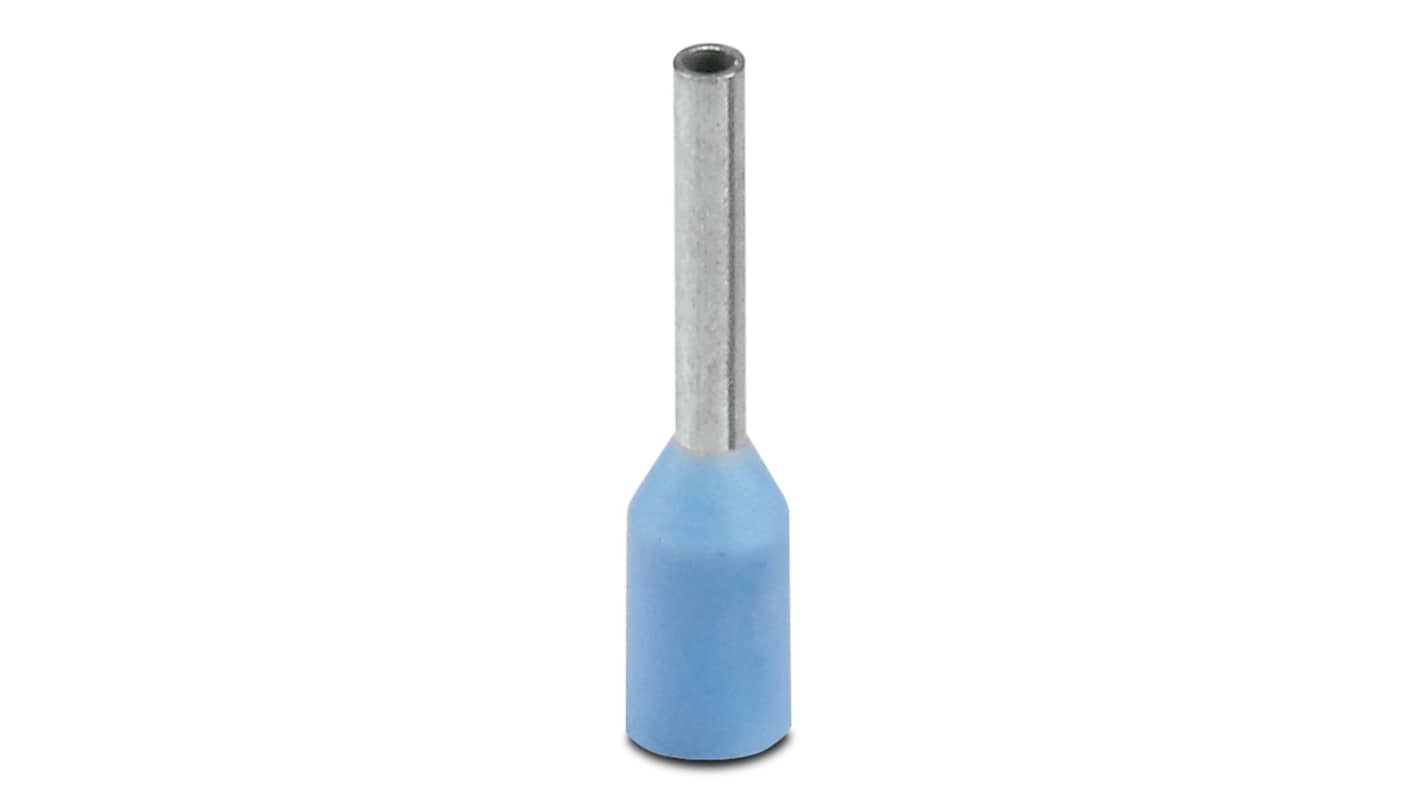 Phoenix Contact, AI Insulated Crimp Bootlace Ferrule, 6mm Pin Length, 0.8mm Pin Diameter, 0.25mm² Wire Size, Blue