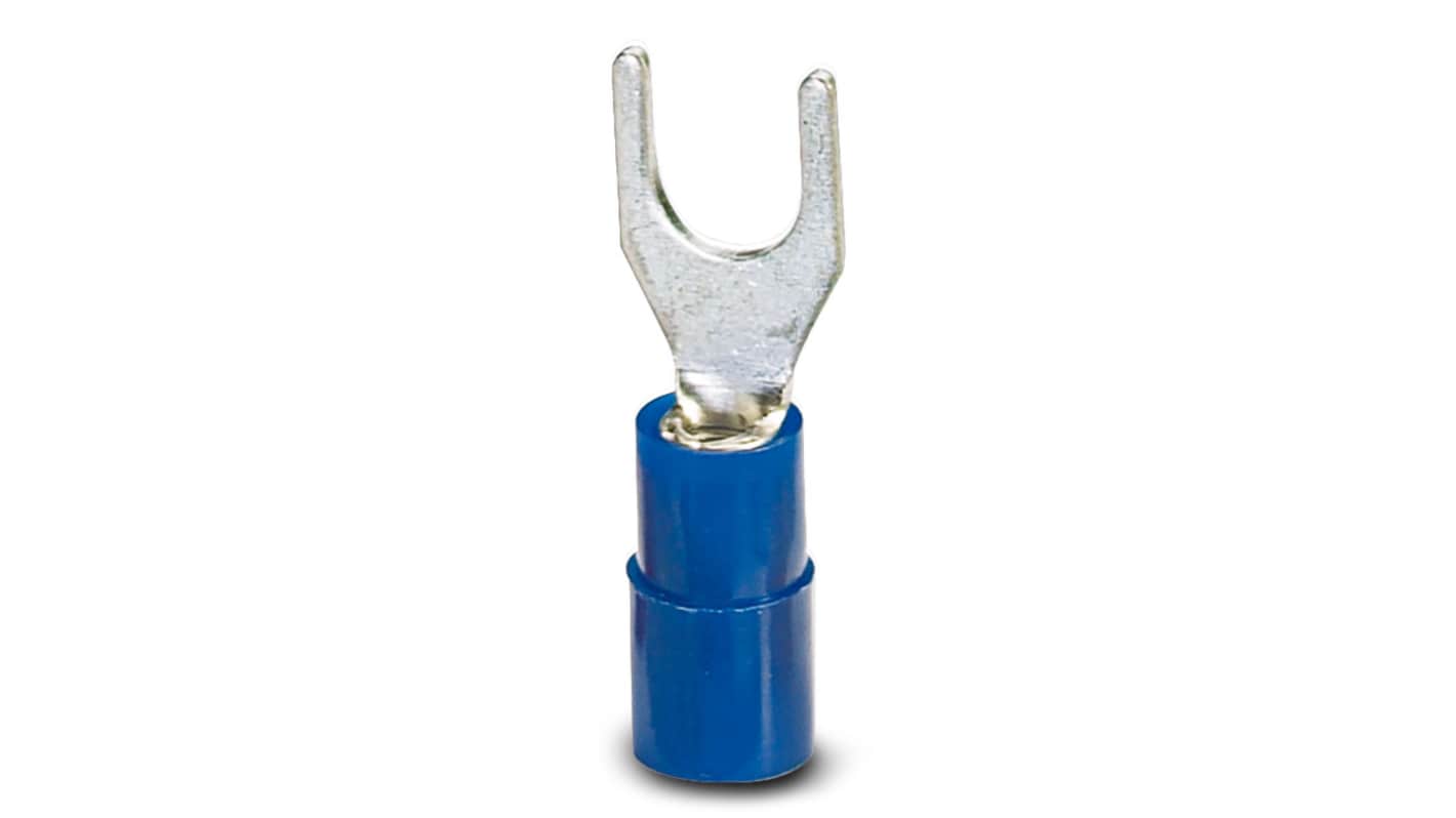Phoenix Contact C-FCI 2.5/M4 Blau Isoliert Gabelkabelschuh B. 7.2mm, min. 1.5mm², max. 2.5mm², Nicht ummantelt
