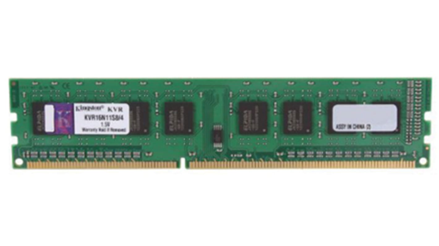 Kingston Arbeitsspeicher für Desktop, 4 GB, 1600MHz DDR3 DIMM PC3-12800