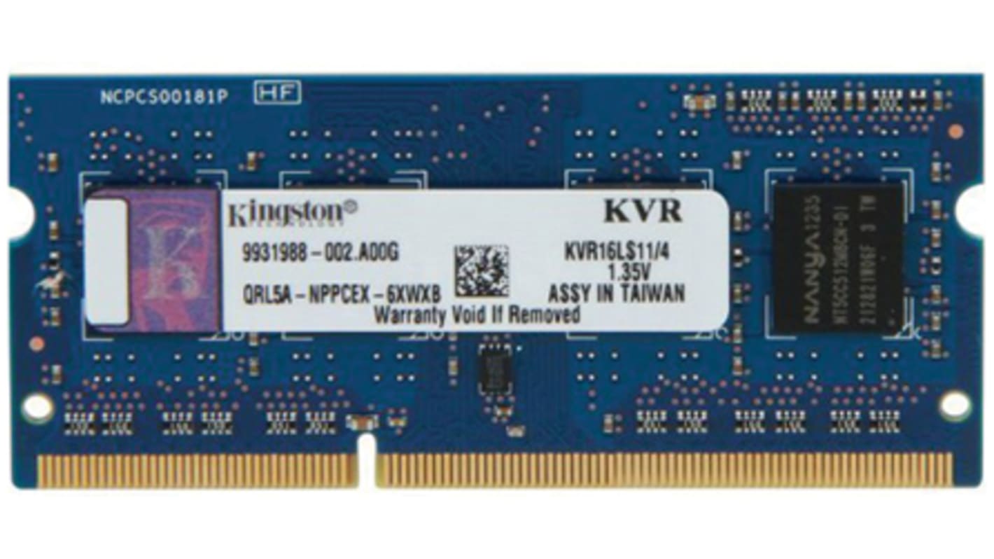 Kingston Arbeitsspeicher für Laptop, 4 GB, 1600MHz DDR3L SODIMM PC3-12800