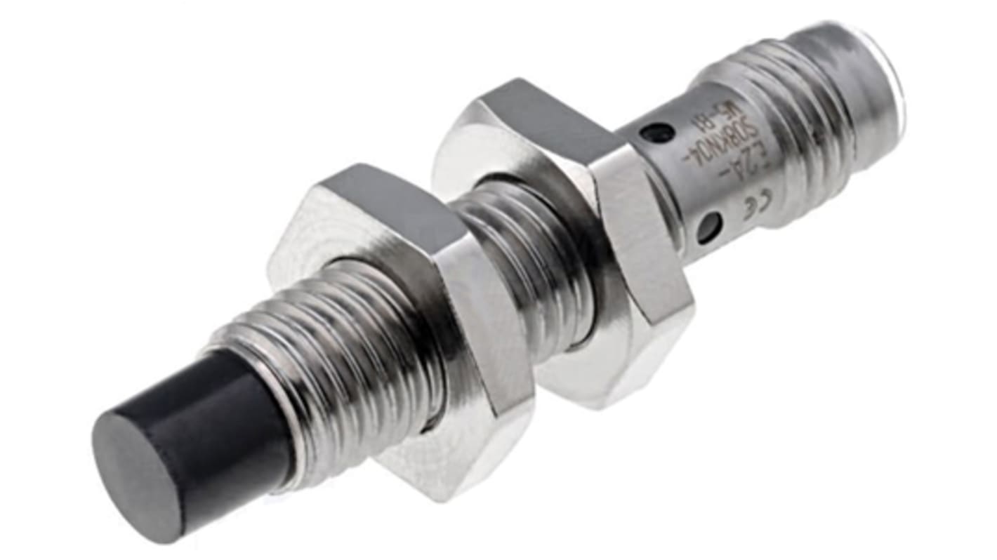 Omron Inductive Barrel Proximity Sensor, M8, 4 mm Detection, NPN NO, 12 → 24 V dc