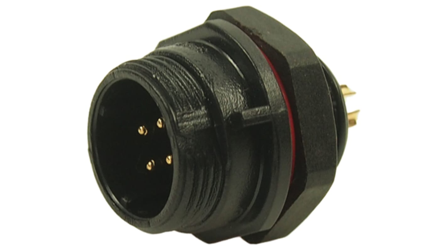 RS PRO Connector, 4 Contacts, Panel Mount, Socket, Male, IP68