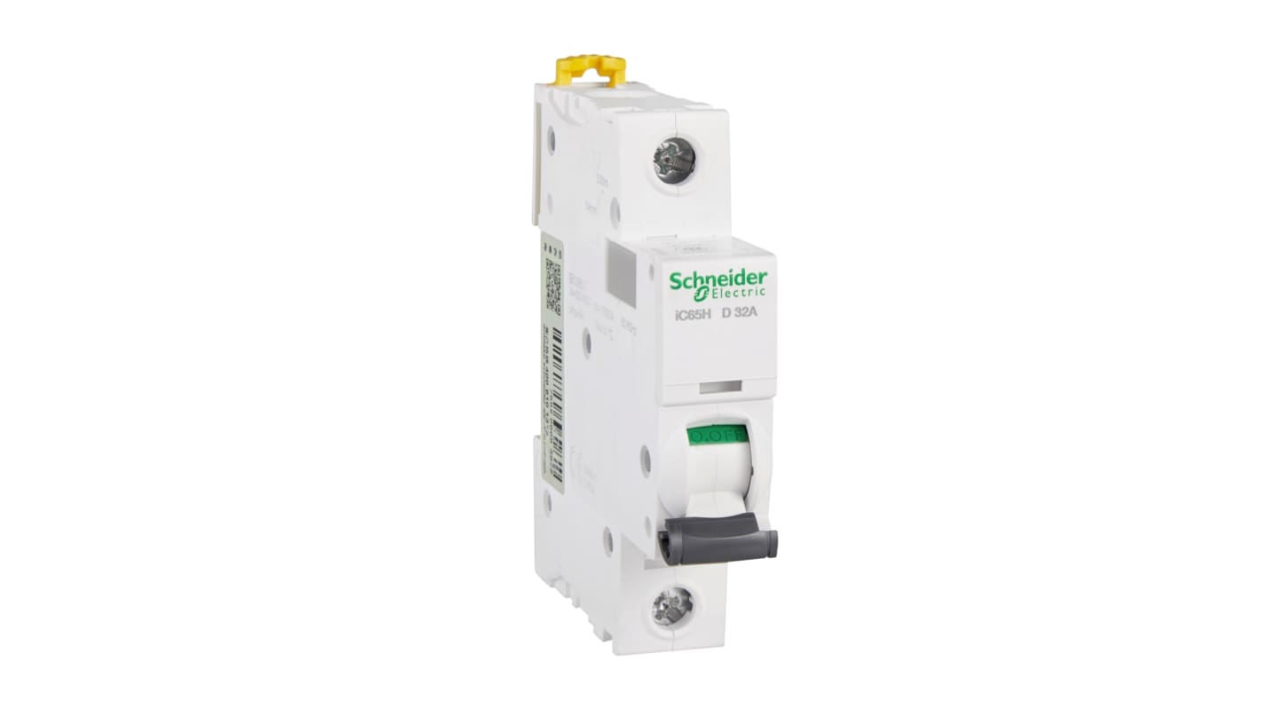 Schneider Electric D型MCB, 1极, 10 kA分断, 32A, 230VAC, iC65H系列 iC65H 1P D32A