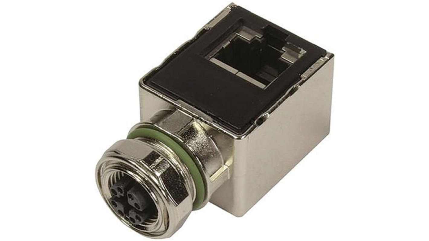 HARTING Right Angle 8 Pole M12 Socket to 8 Pole Socket Adapter