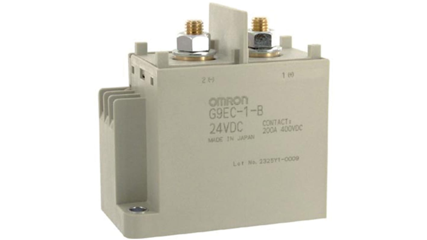 Omron Panel Mount Non-Latching Relay, 24V dc Coil, 200A Switching Current, SPST