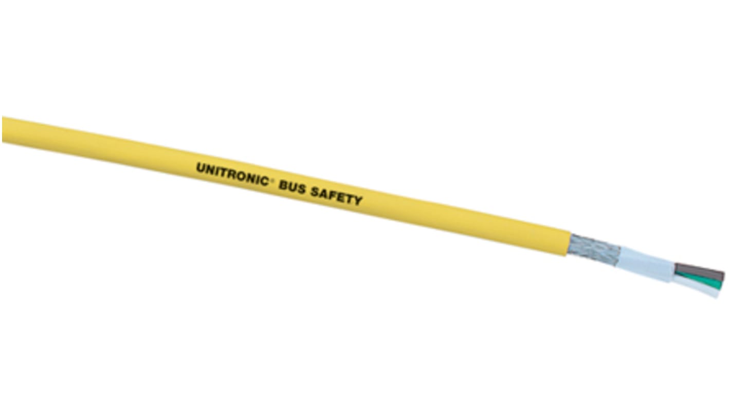 Lapp UNITRONIC BUS SAFETY Datenkabel, 3-adrig x 0,75 mm² Gelb, 50m, 18 AWG, Kupfergeflecht