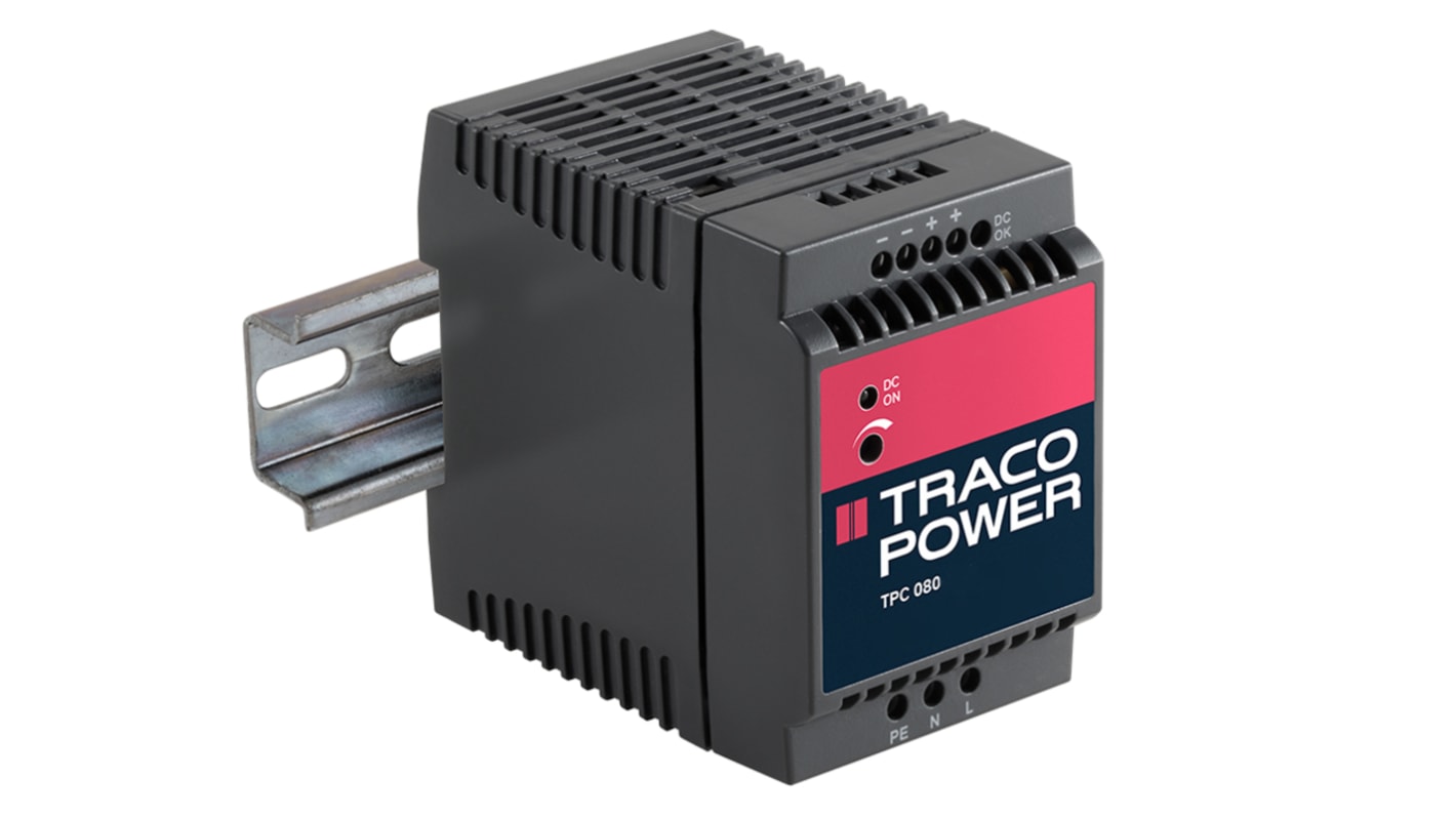 TRACOPOWER TPC Switched Mode DIN Rail Power Supply, 85 → 264 V ac / 90 → 375V dc ac, dc Input, 12V dc dc