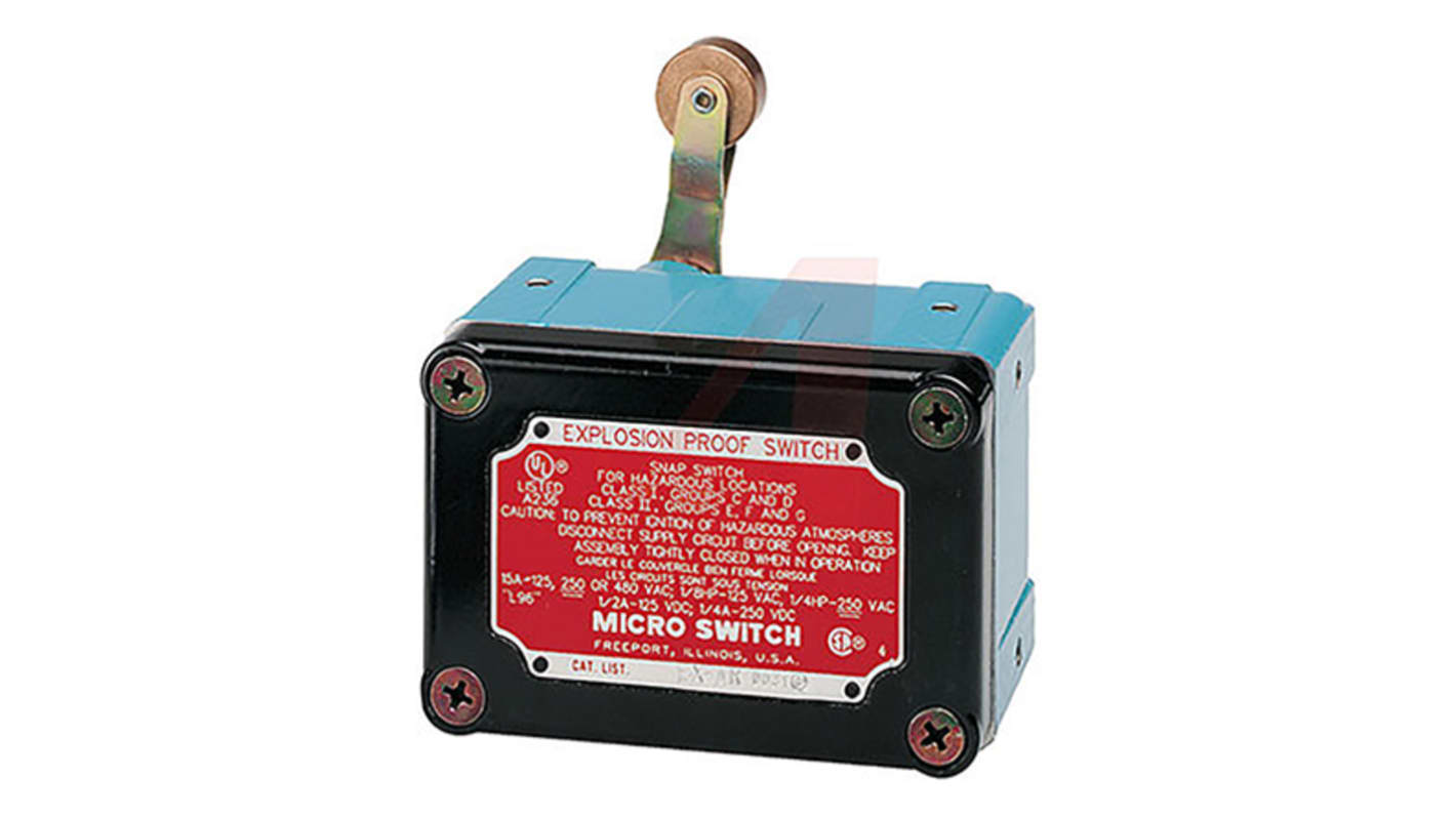 Honeywell Roller Lever Limit Switch, NO/NC, SPDT, Aluminium Housing, 480V ac Max, 15A Max
