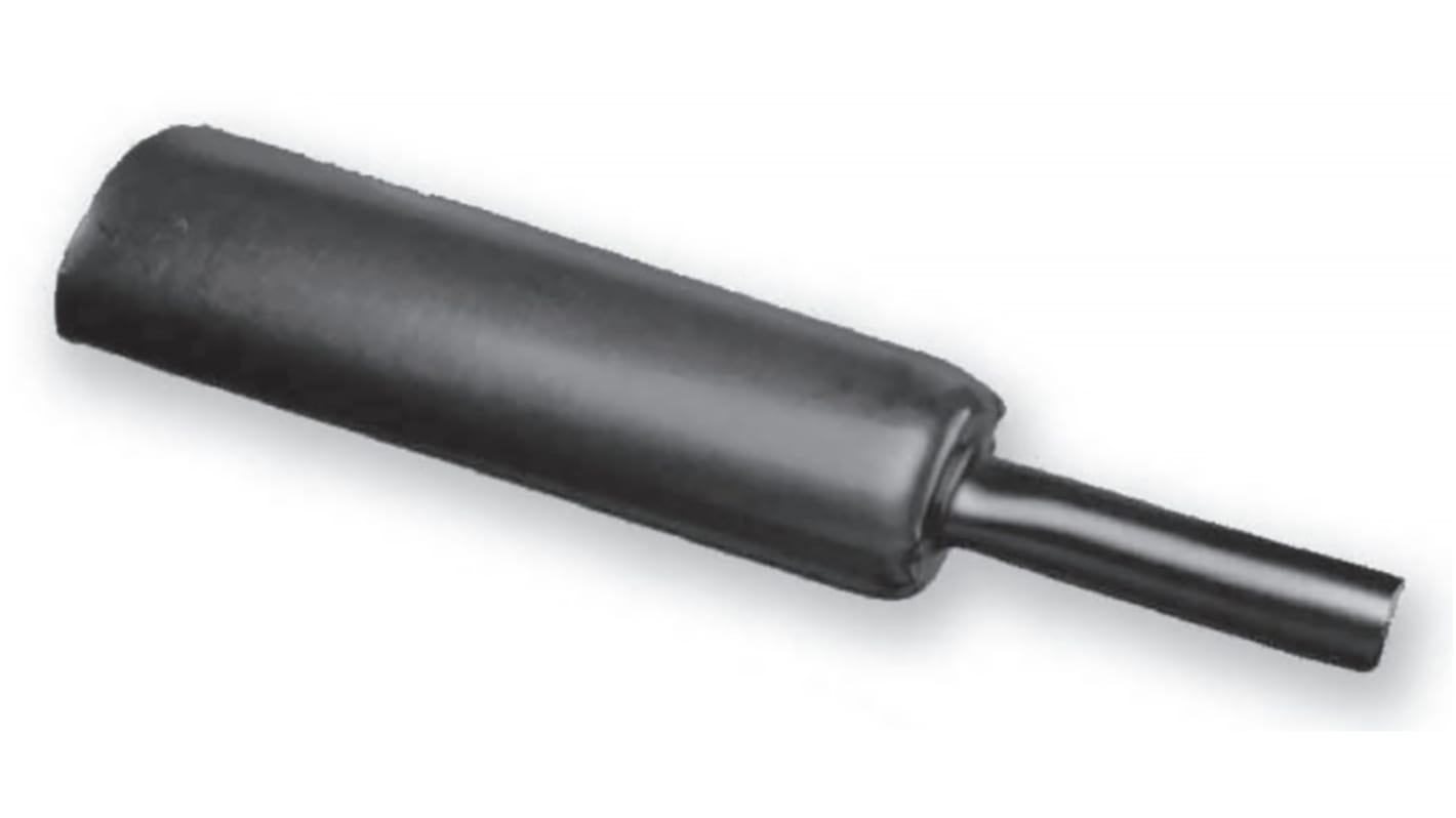 TE Connectivity Adhesive Lined Heat Shrink Tubing, Black 16mm Sleeve Dia. x 1.2m Length 3:1 Ratio, RMW Series