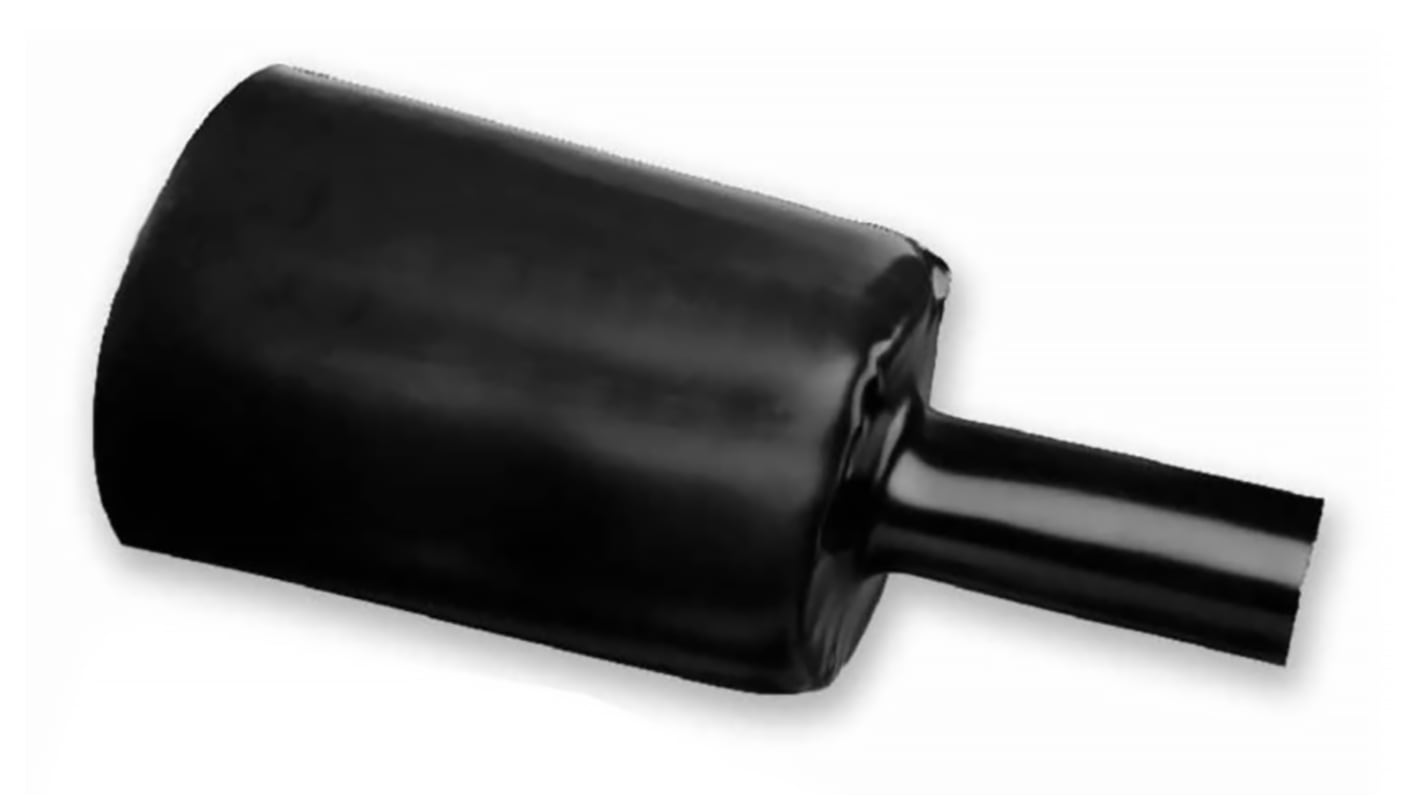 TE Connectivity Adhesive Lined Halogen Free Heat Shrink Tubing, Black 110mm Sleeve Dia. x 1.2m Length 4:1 Ratio, RHW