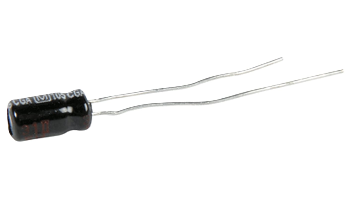 Panasonic 10μF Electrolytic Capacitor 25V dc, Through Hole - EEAGA1E100B