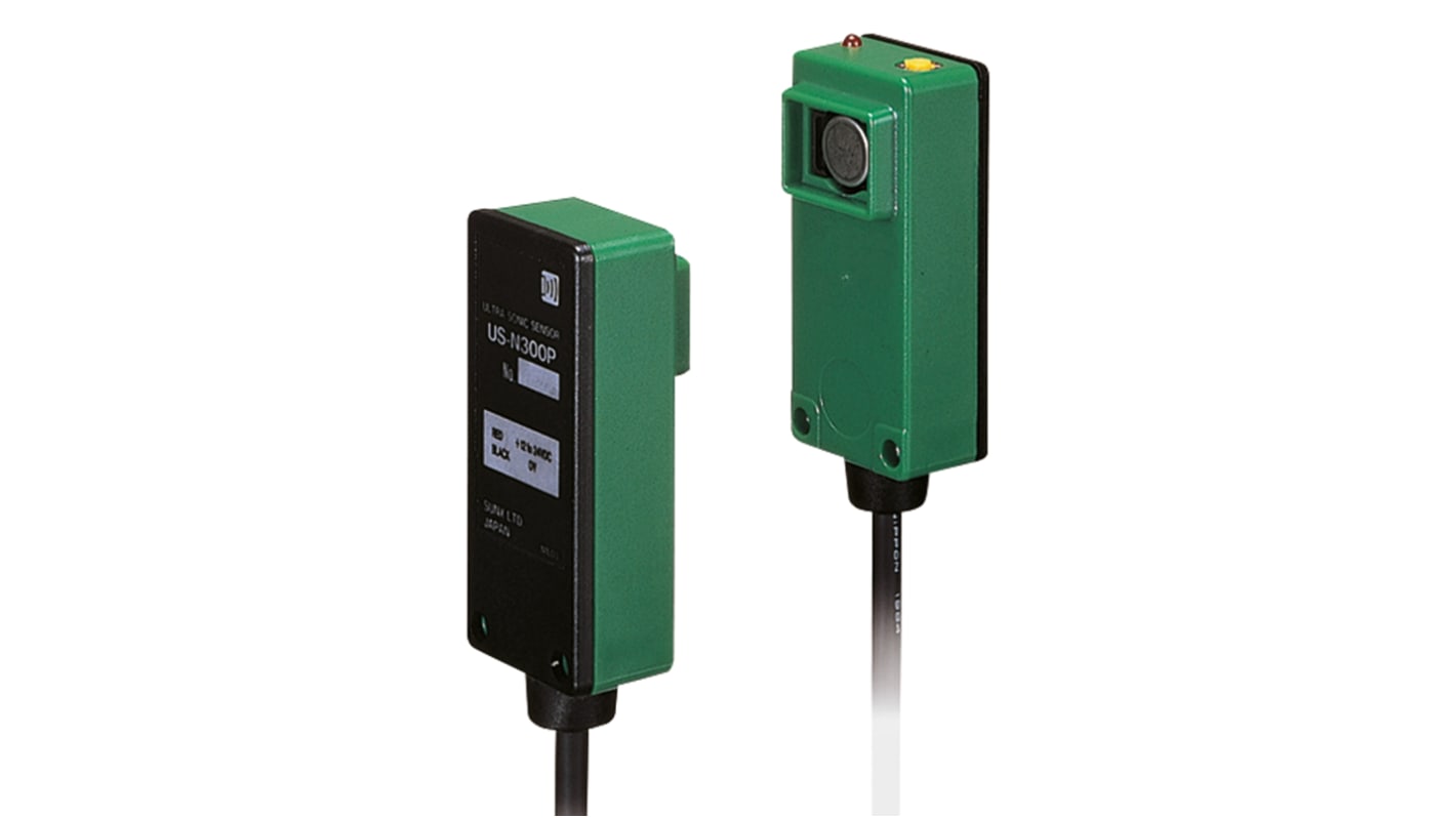 Panasonic Ultrasonic Block-Style Proximity Sensor, 0 → 300 mm Detection, NPN Output, 12 → 24 V dc, IP62