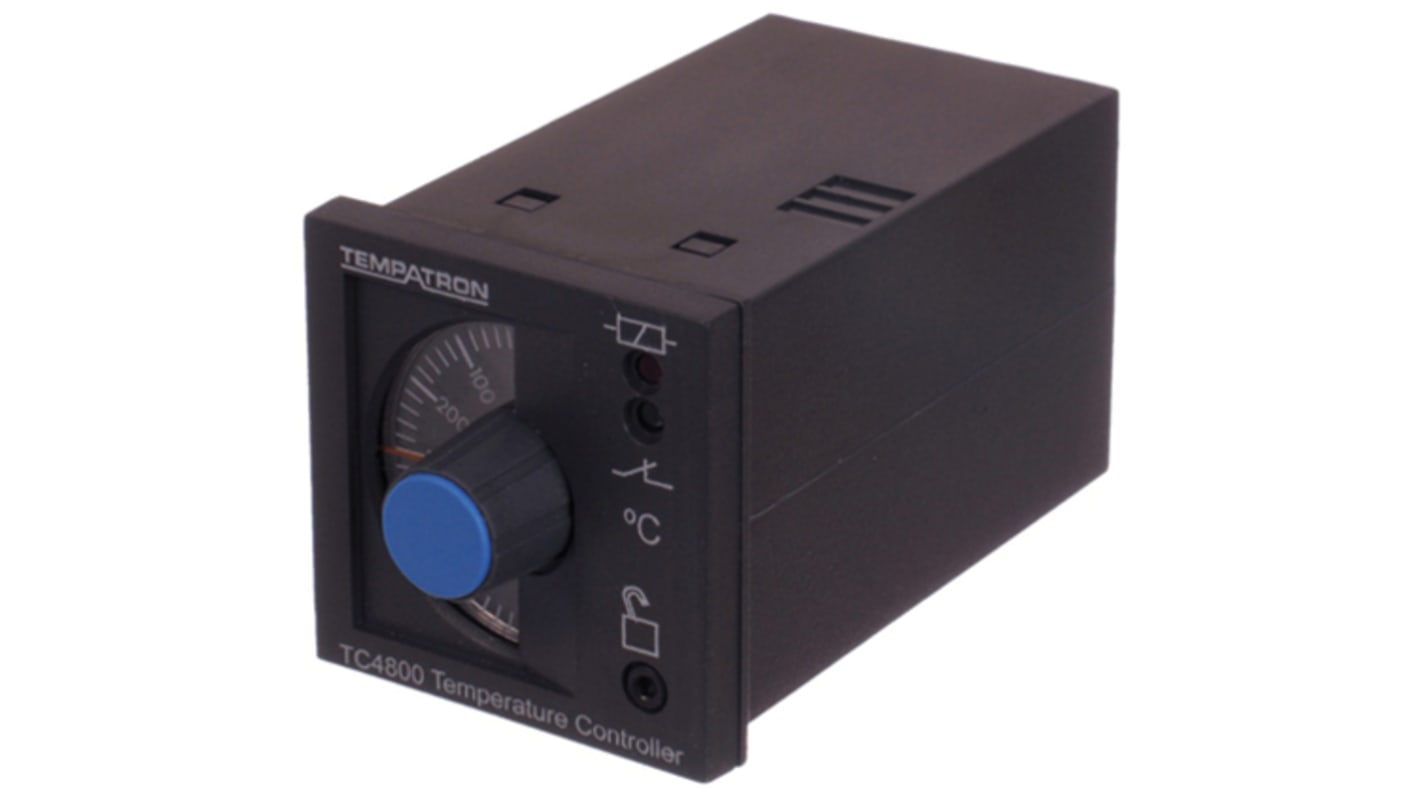 Tempatron On/Off Temperature Controller, 48 x 48mm, K Type Thermocouple Input, 110 → 230 V ac Supply