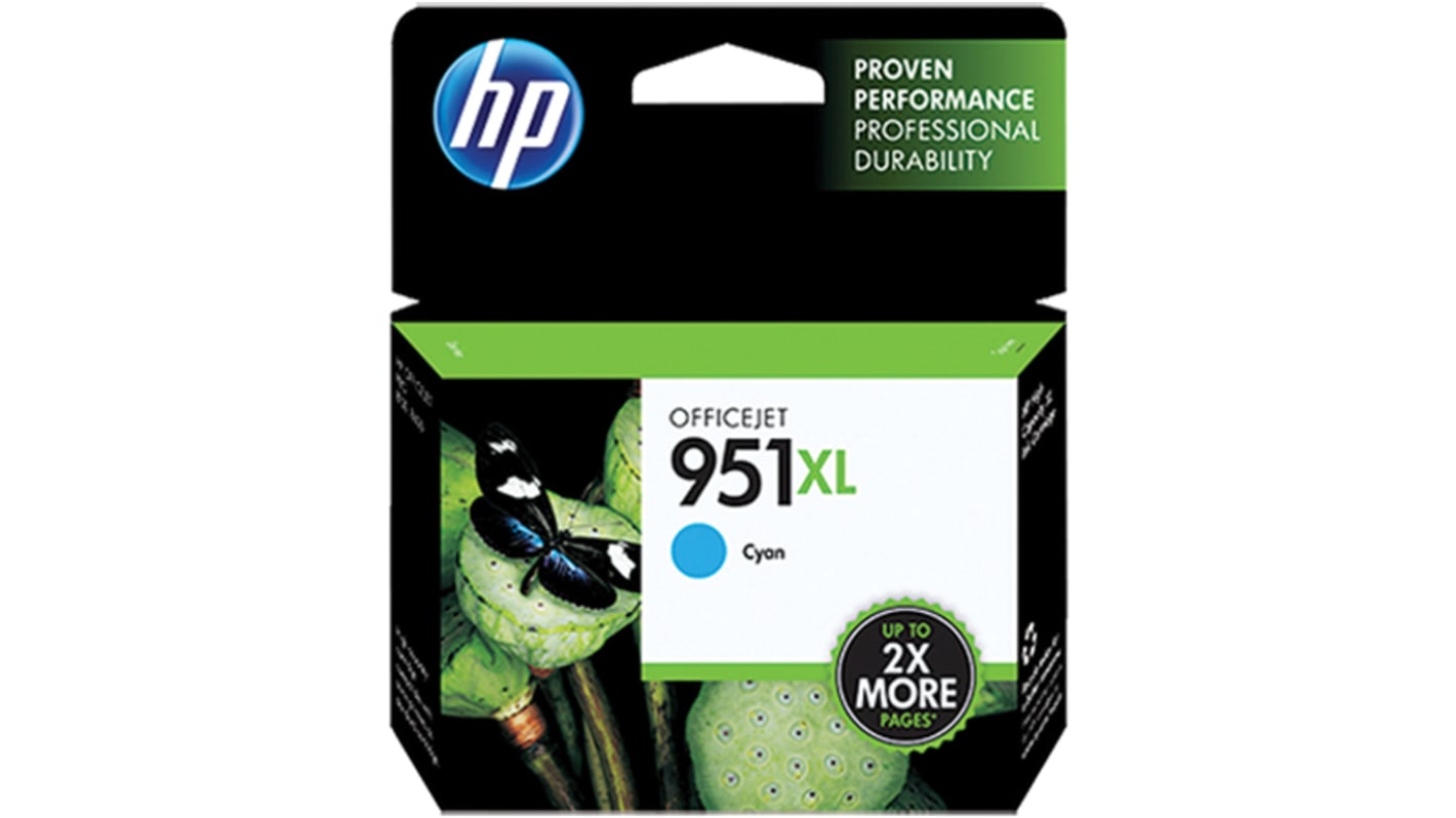 HP 青色墨盒 951XL, 用于HP Officejet Pro 251dw, HP Officejet Pro 8100打印机, 约打印1500页