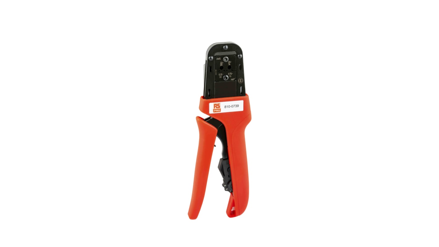 RS PRO Hand Ratcheting Crimp Tool for Crimp Contacts, 0.35 → 1.5mm² Wire