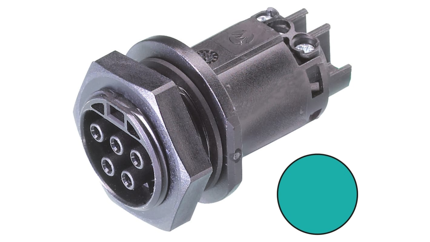 Wieland RST20i5 Series Connector, 5-Pole, Female, 1-Way, Panel Mount, 20A, IP66, IP68, IP69