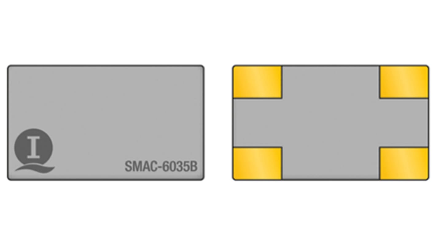 5VEA11059123TF80Q3, Krystalenhed, 11.0592MHz, ±30ppm, 4 ben, SMD, 6 x 3.5 x 1mm
