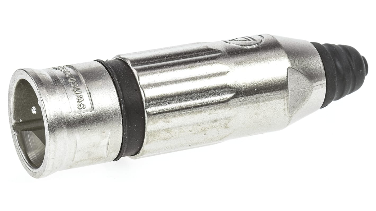 Switchcraft Panel Mount XLR Connector, Male, 500 V ac, 4 Way, Silver Plating