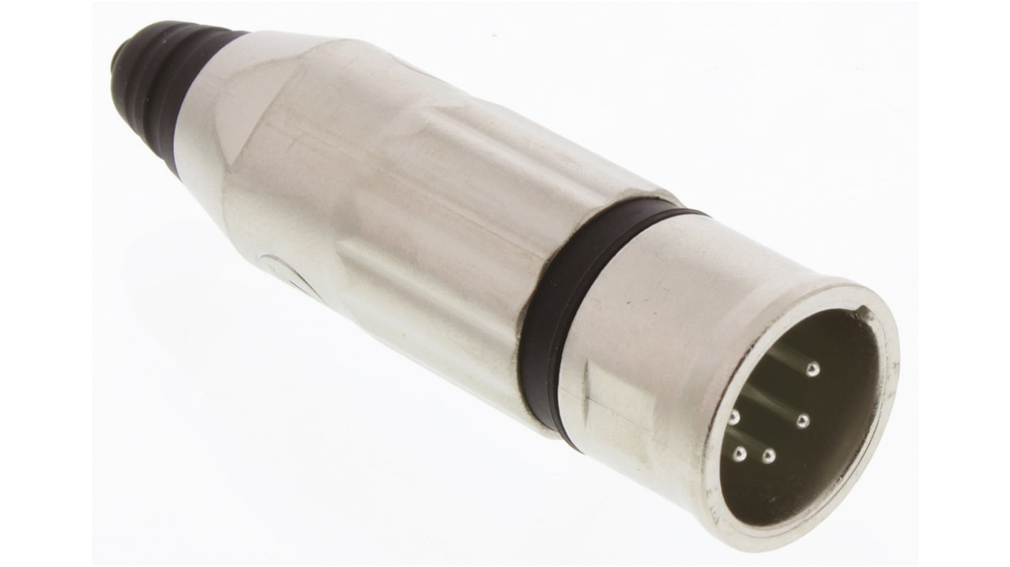 Switchcraft Panel Mount XLR Connector, Male, 500 V ac, 5 Way, Silver Plating