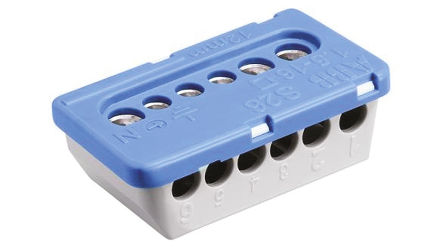 Morsetto senza fusibile ABB, 6 vie, per cavi 6 mm², 16 mm²