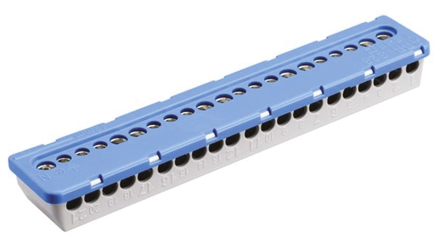 Entrelec MISTRAL65 Series Non-Fused Terminal Block, 21-Way, 100A, 6 mm², 16 mm² Wire, Screw Termination