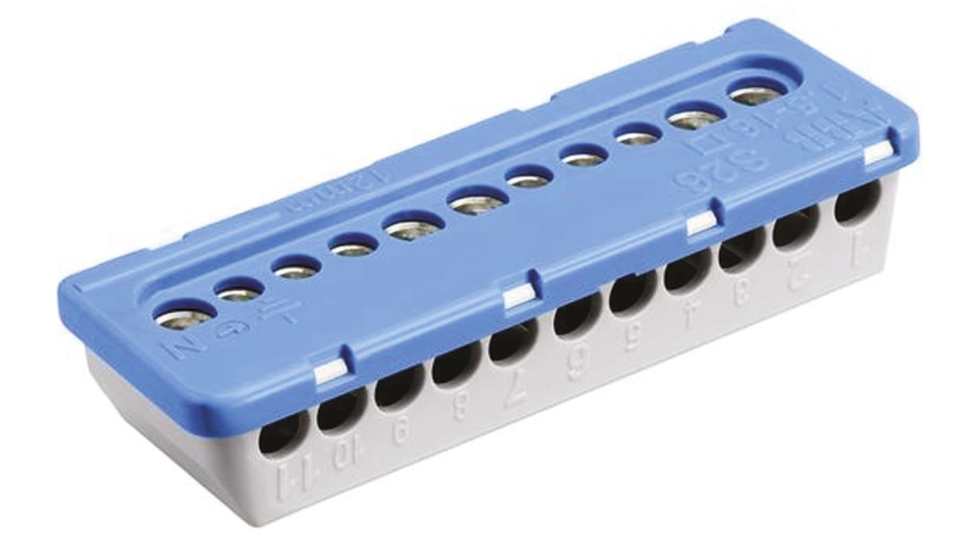 Entrelec MISTRAL65 Series Non-Fused Terminal Block, 11-Way, 100A, 6 mm², 16 mm² Wire, Screw Termination