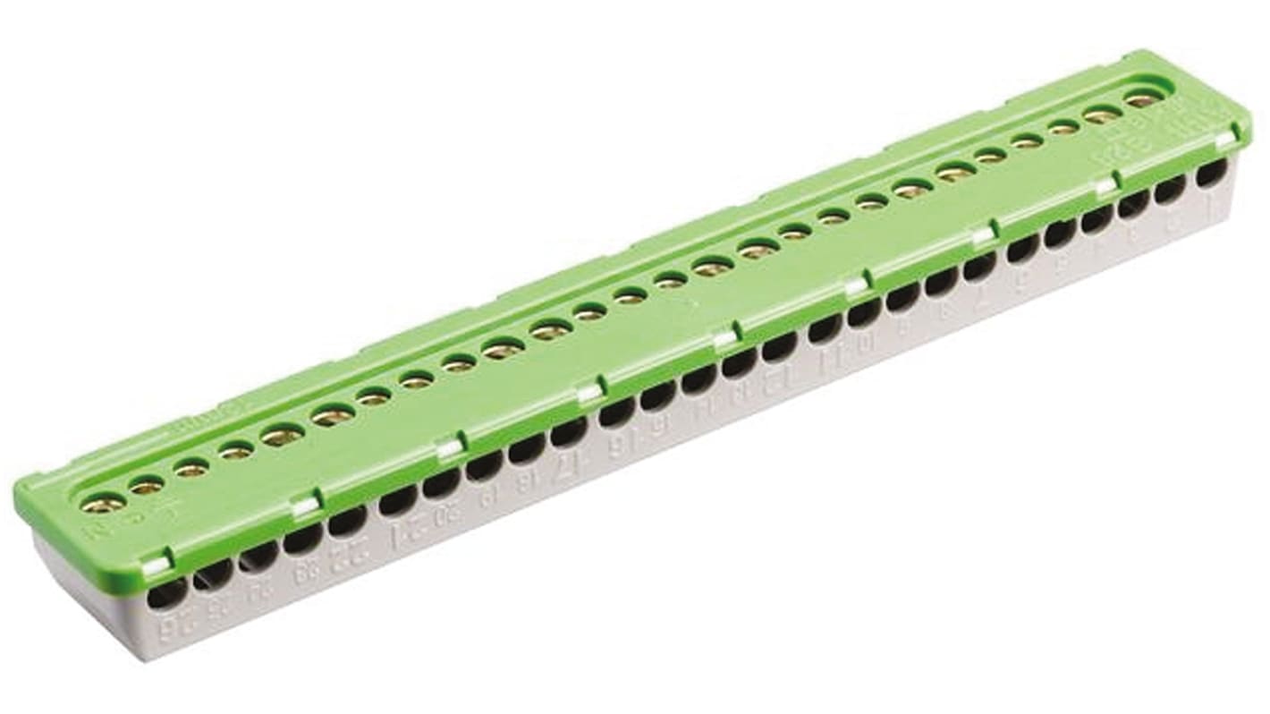 Entrelec MISTRAL65 Series Non-Fused Terminal Block, 26-Way, 100A, 6 mm², 16 mm² Wire, Screw Termination