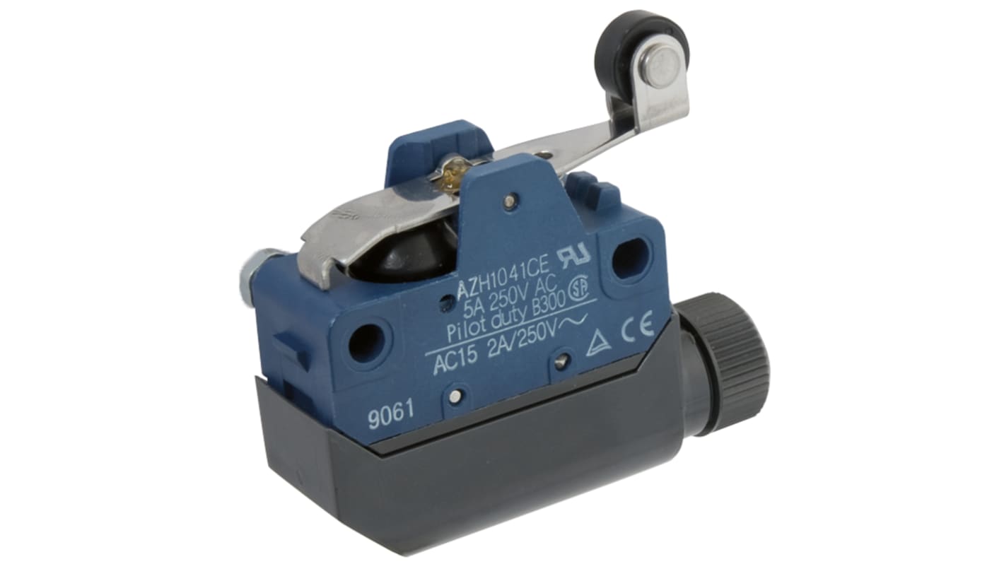 Panasonic Roller Lever Limit Switch, NO/NC, SPDT, Plastic Housing, 250V ac Max, 5A Max