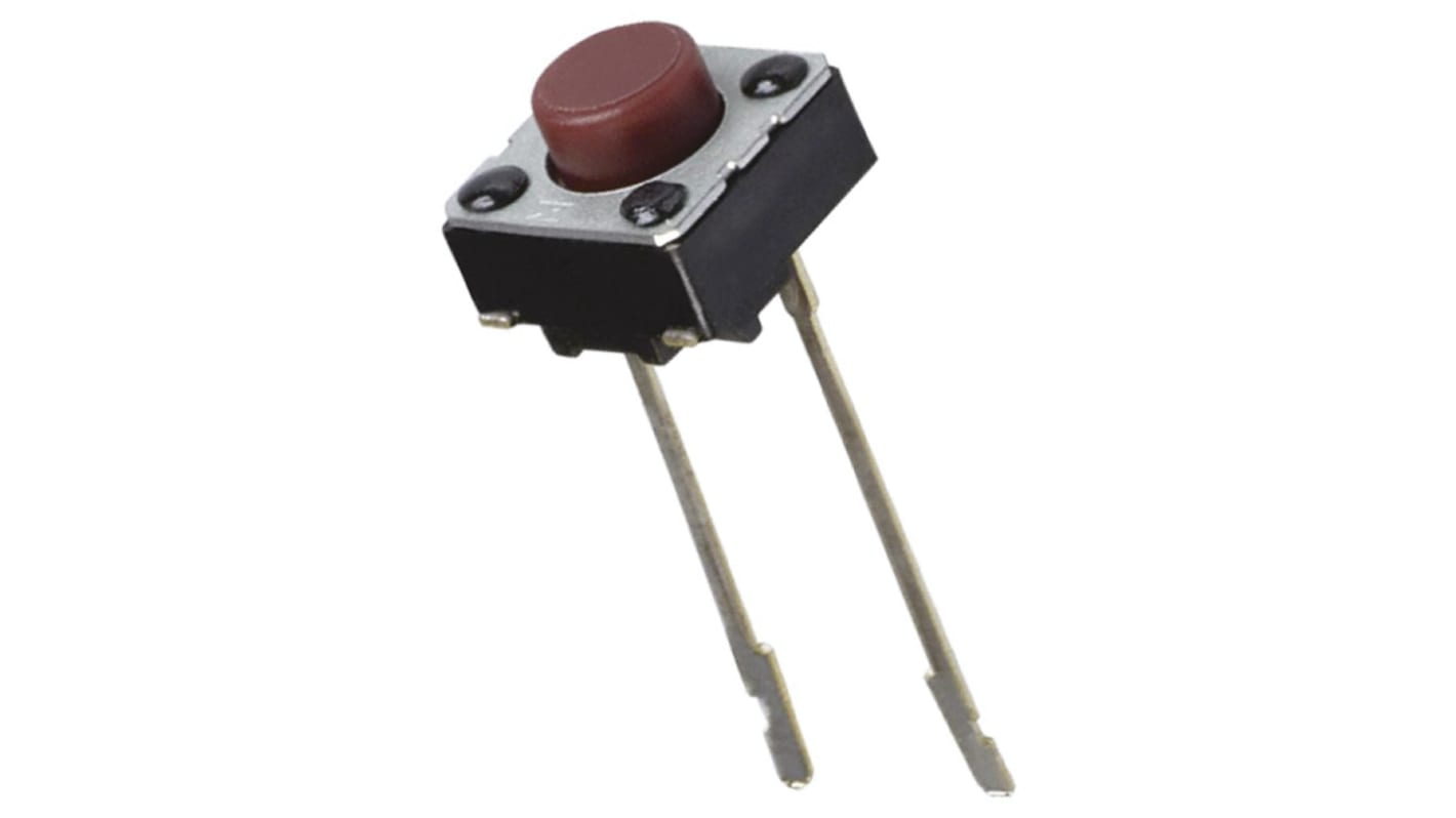 Panasonic Red Button Tactile Switch, SPST 20 mA @ 15 V dc 1.6mm