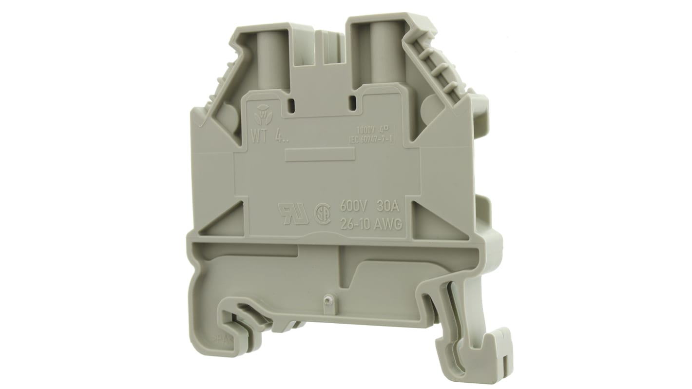 Wieland 58.504.0055.0 WT 4 Series Grey, Single-Level, Screw Termination, ATEX
