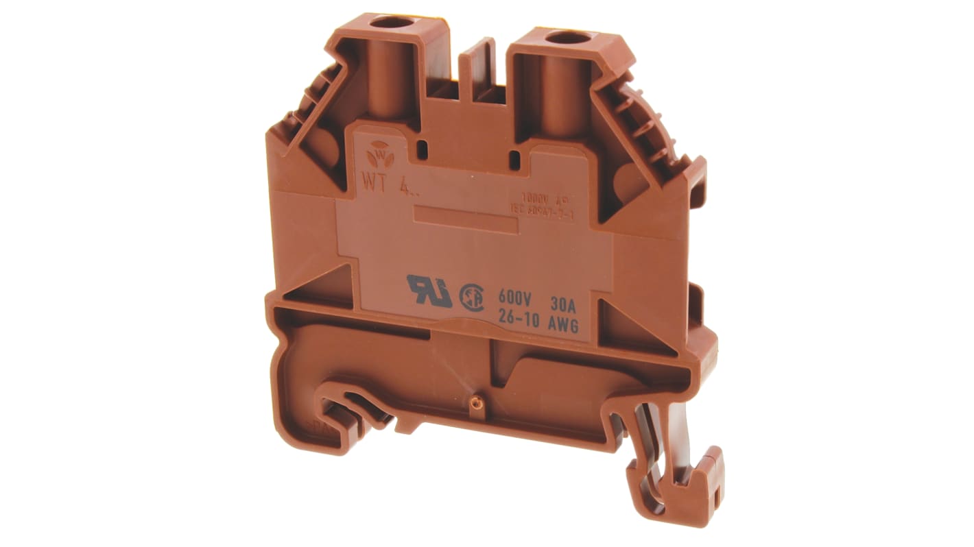 Wieland 58.504.0055.4 WT 4 Series Brown, Single-Level, Screw Termination, ATEX
