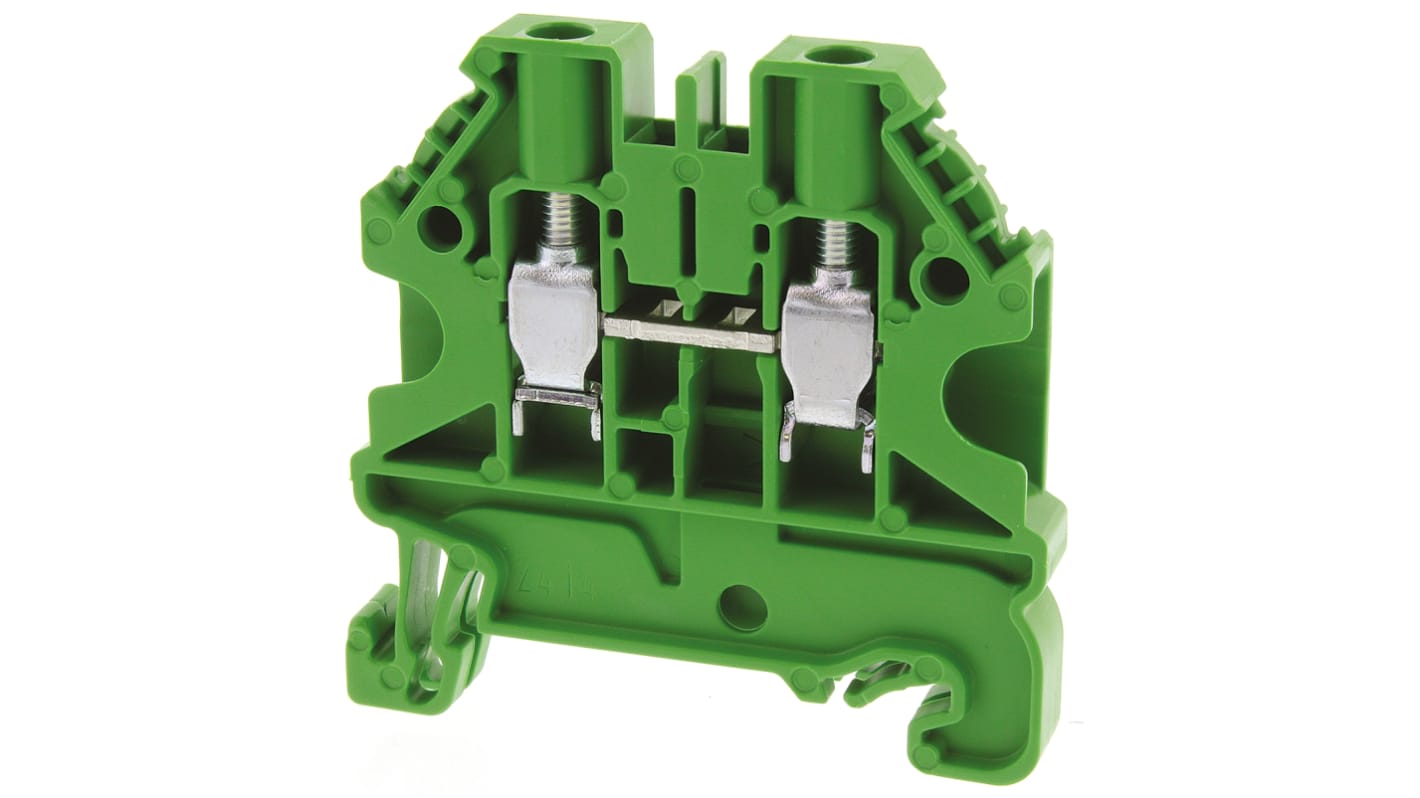 Wieland WT 4 Series Green Feed Through Terminal Block, Single-Level, Screw Termination, ATEX