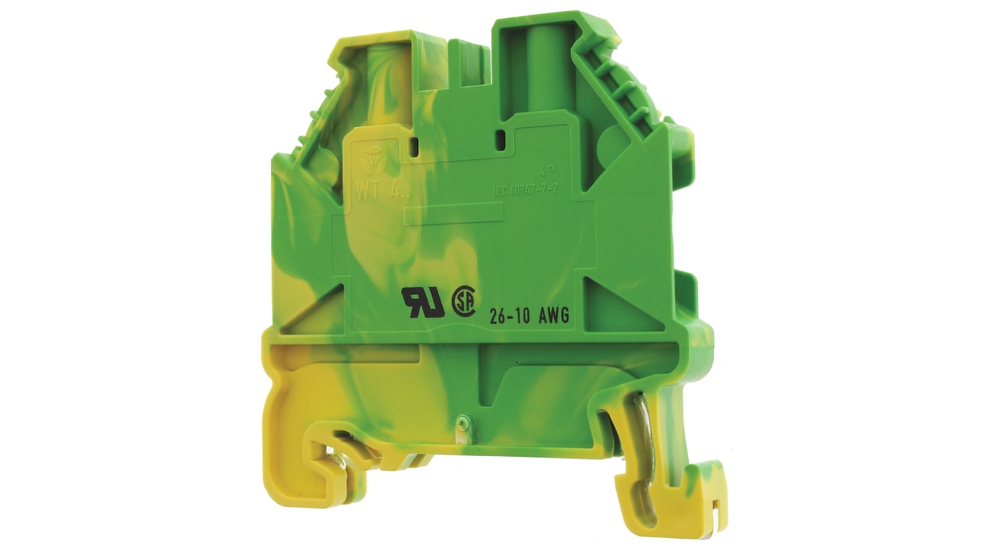 Wieland 58.504.9055.0 WT 4 PE Series Green, Yellow, Single-Level, Screw Termination, ATEX