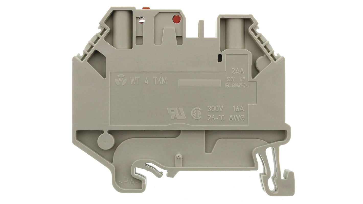 Wieland WT 4 TKM Series Grey Disconnect Terminal Block, Single-Level, Screw Termination, ATEX