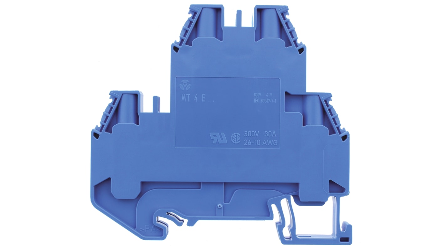 Wieland 58.504.7055.6 WT 4 E Series Blue, Double-Level, Screw Termination, ATEX
