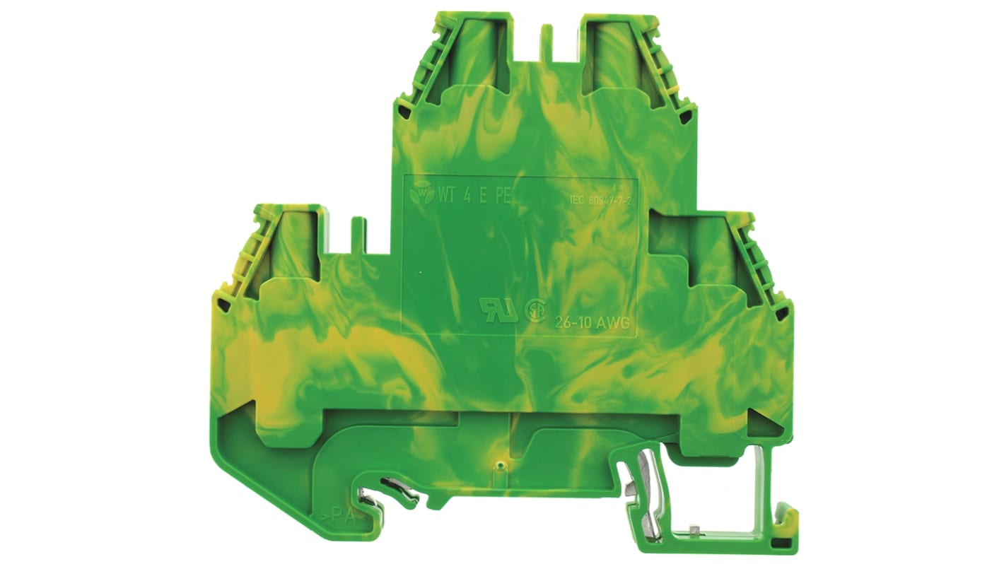 Wieland 58.504.9255.0 WT 4 E PE Series Green, Yellow, Double-Level, Screw Termination, ATEX
