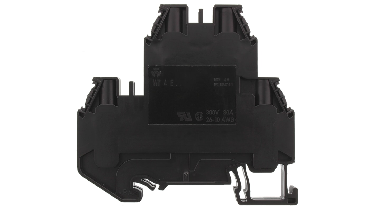 Wieland 双层多层接线端子, 32A, 800 V, 螺钉端接, 黑色, WT 4 E系列