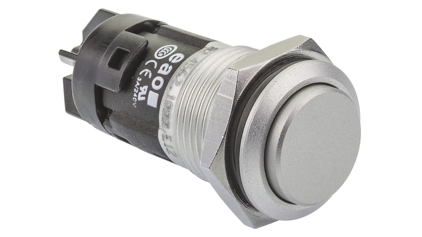 EAO 82 Series Push Button Switch, Momentary, Panel Mount, 16mm Cutout, SPDT, 240V, IP65, IP67