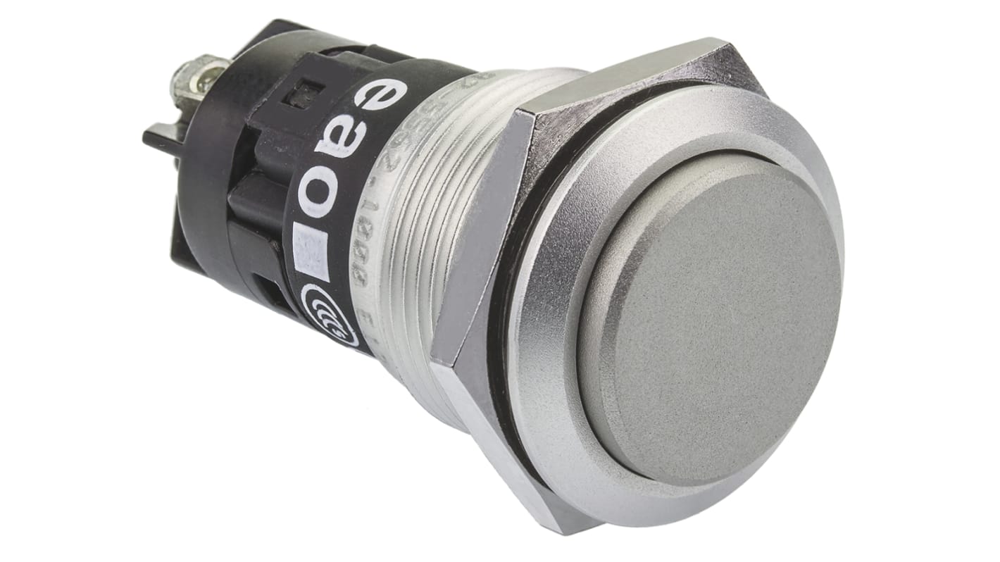 EAO 82 Series Push Button Switch, Momentary, Panel Mount, 19mm Cutout, SPDT, 240V, IP65, IP67