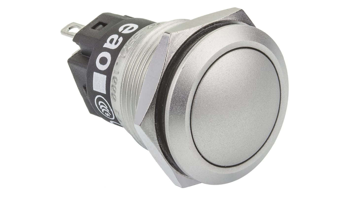 EAO 82 Series Push Button Switch, Momentary, Panel Mount, 19mm Cutout, SPDT, 240V, IP65, IP67