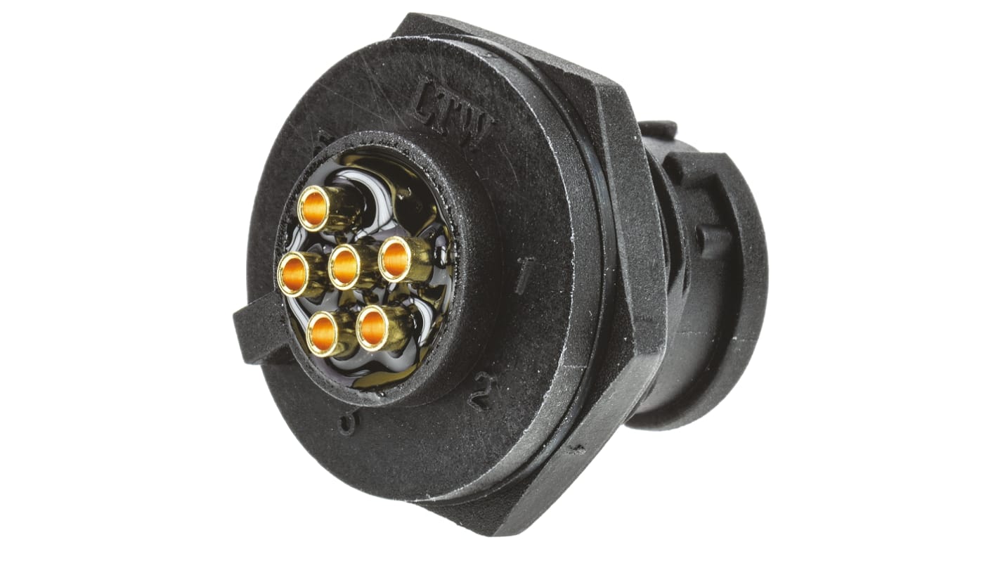 Amphenol Industrial Circular Connector, 6 Contacts, Panel Mount, Plug, Male, IP67, Ceres Series