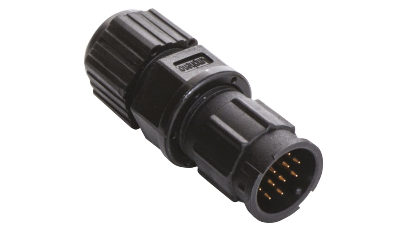 Amphenol Industrial Circular Connector, 12 Contacts, Panel Mount, Plug, Male, IP67, Ceres Series