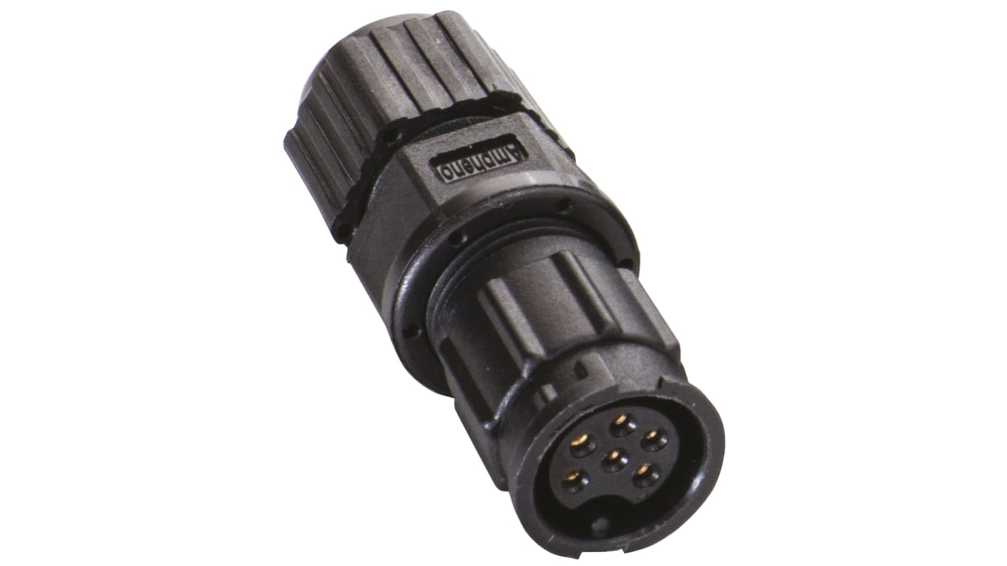 Connettore circolare Amphenol Industrial, femmina, serie Ceres, Standard, 6 poli, Montaggio a pannello