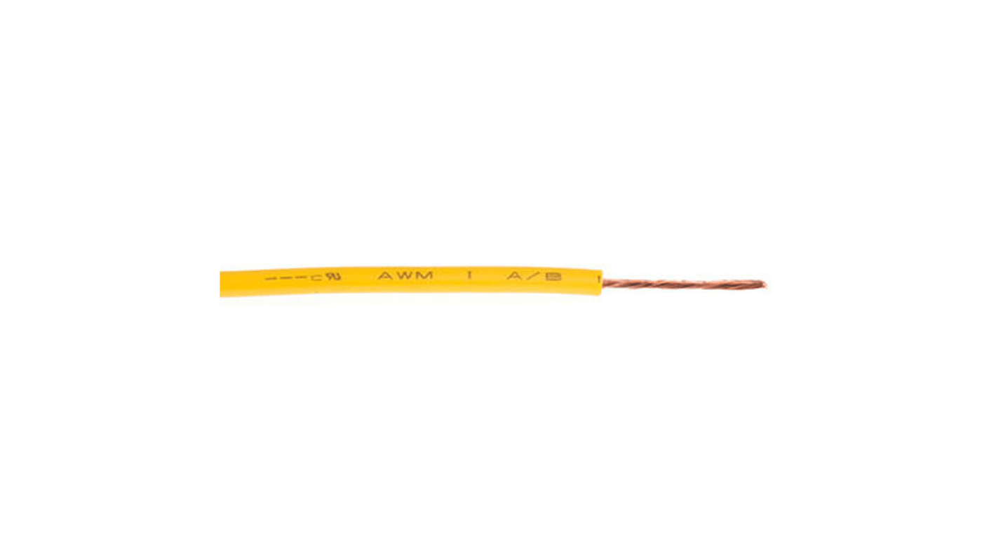 Cavo di collegamento apparecchiature RS PRO, 18 AWG, 1000 V, 100m, Giallo