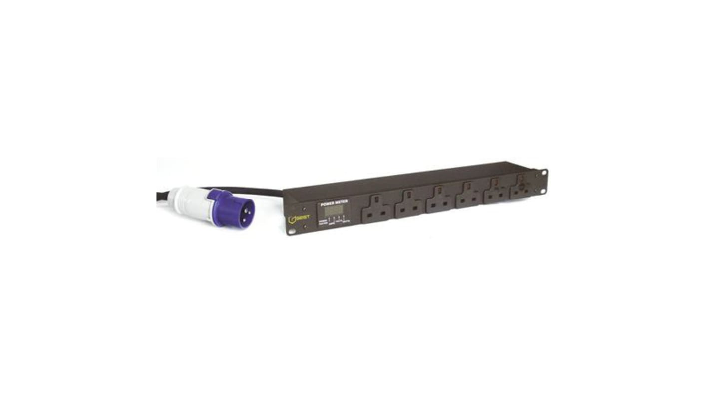 RS PRO 3m 6 Socket Type G - British Extension Lead, 230 V