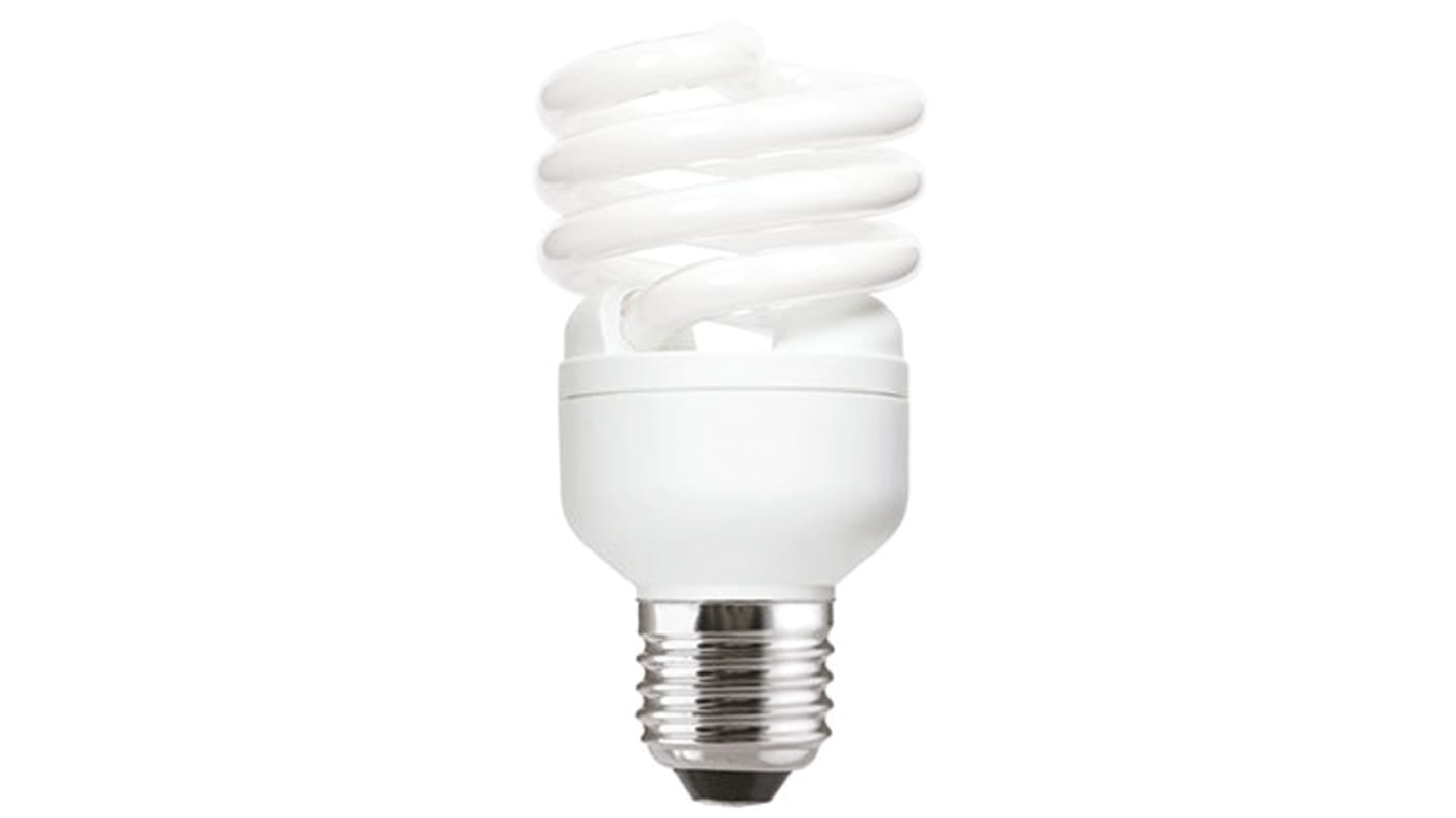 GE E27 Spiral Shape CFL Bulb, , 2700K, Warm White Colour Tone