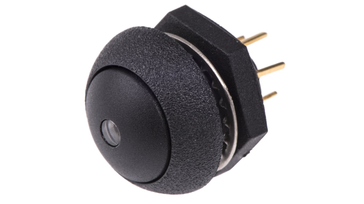 Otto Illuminated Push Button Switch, Momentary, Panel Mount, SPDT, Blue LED, 28V dc, IP68S